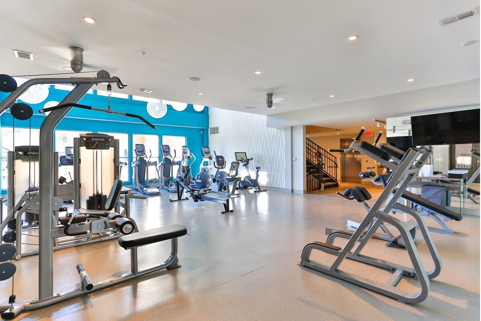 Weight machines in fitness center