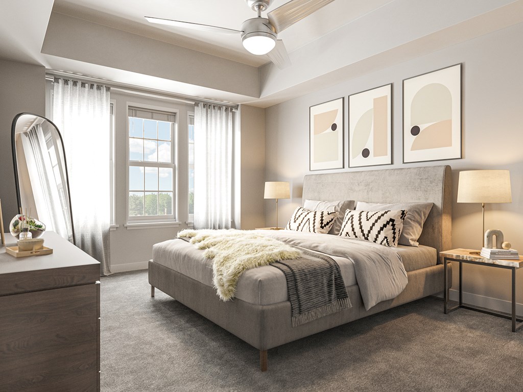Spacious bedrooms accommodate king size furniture