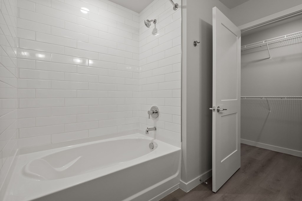 Full bathroom with walk-in closet