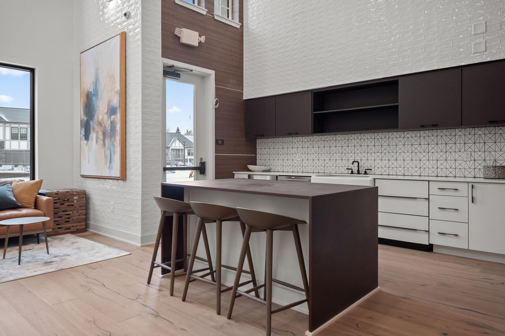 Social lounge with kitchen