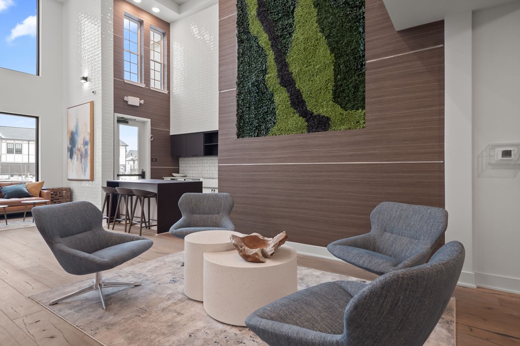 Multi-story clubhouse seating