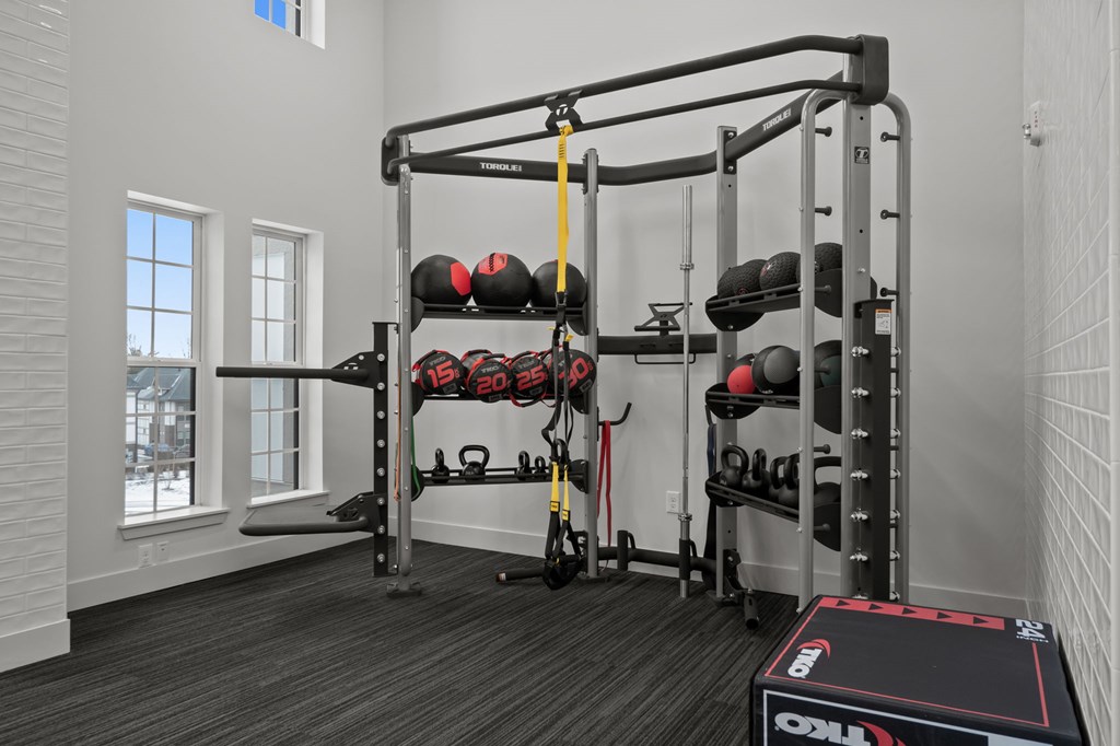 Professional caliber fitness studio with Matrix® equipment, free weights and virtual training