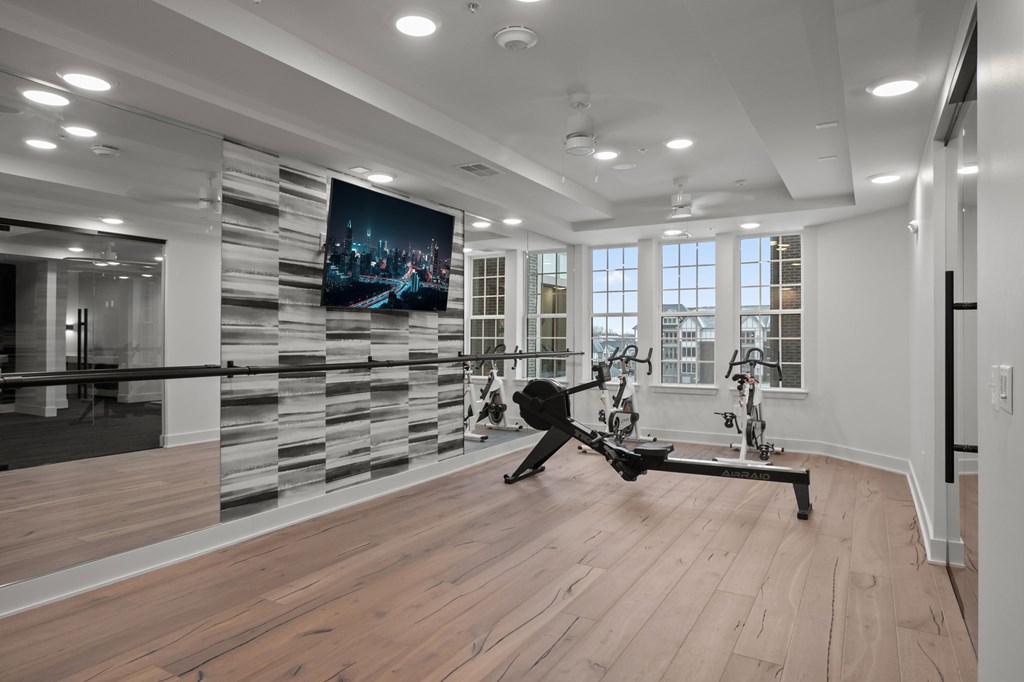Professional caliber fitness studio with Matrix® equipment, free weights and virtual training