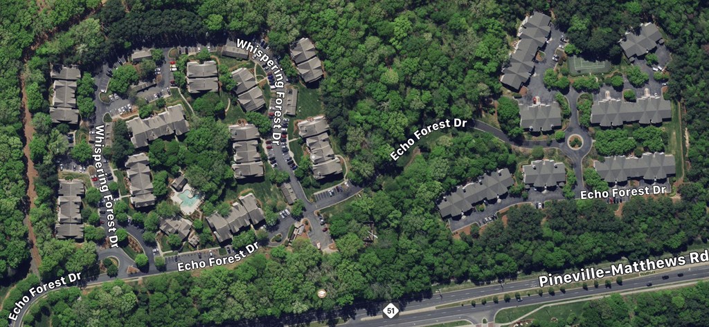 Aerial view of Legacy Arboretum Apartments
