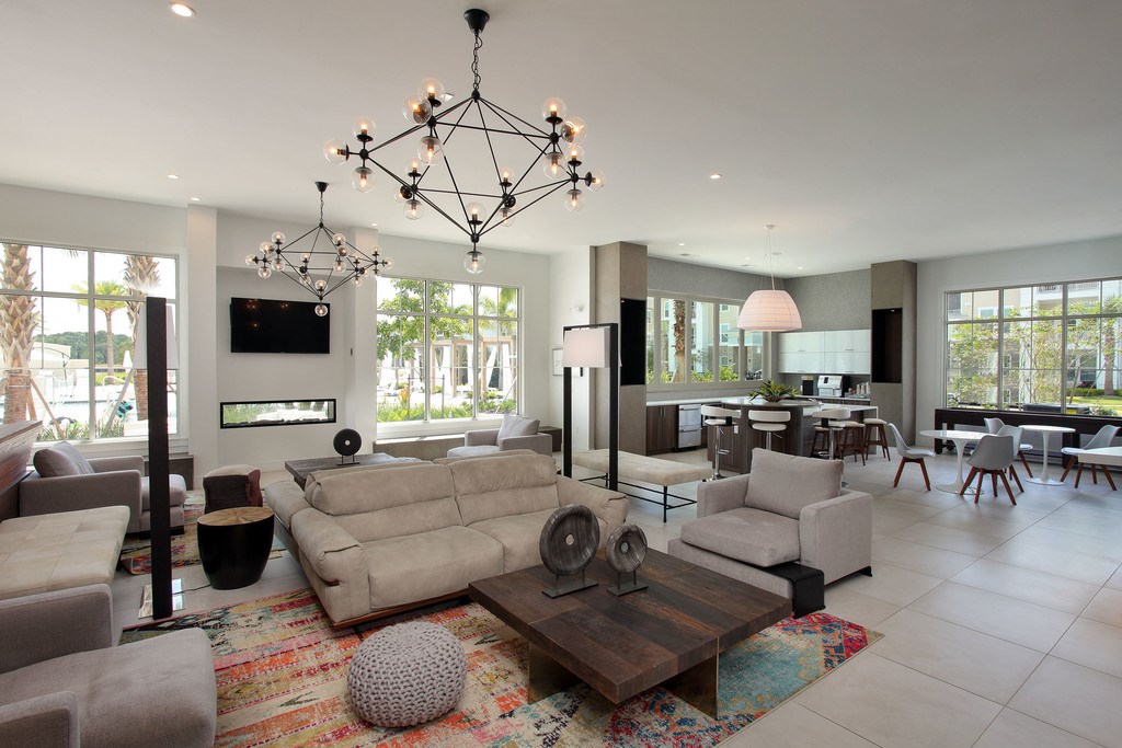 Clubhouse with lounge area, fireplace, TV and WiFi