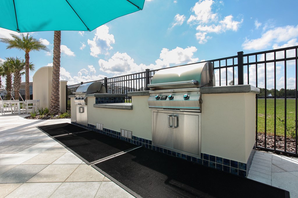 Gas grills available for use