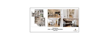 A brochure for a property with a living room, laundry room, and bedrooms.