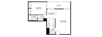 A black and white image of a floor plan for a house.