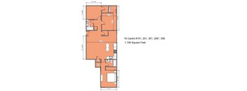 A floor plan of a house with dimensions and cantilever numbers provided.