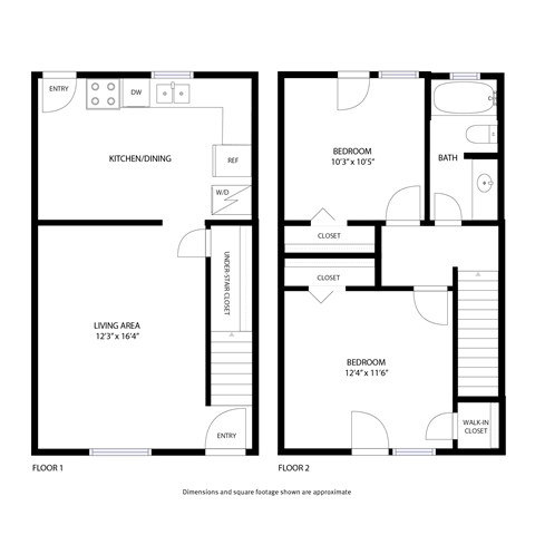 A black and white floor plan of a two-story home.