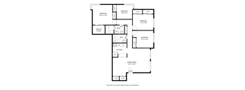 A black and white image of a floor plan for a house.