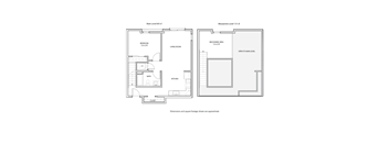 A floor plan shows a main level with 693 square feet and a mezzanine level with 131 square feet.