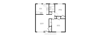 A black and white image of a floor plan for a house.