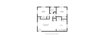 A black and white image of a floor plan for a house.