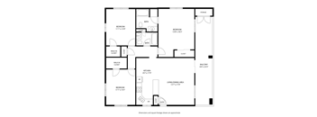 A black and white image of a floor plan for a house.