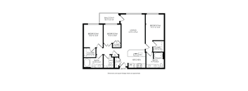 A black and white image of a floor plan for a house.