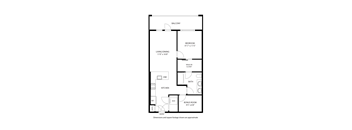 A black and white image of a floor plan for a home at Railside at Wadsworth Station, Colorado, 80214