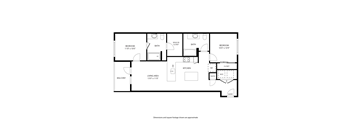 A black and white image of a house floor plan at Railside at Wadsworth Station, Colorado, 80214