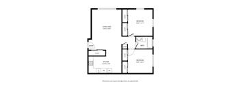 A black and white image of a floor plan for a house.