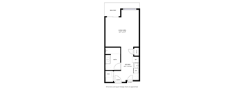 A black and white image of a floor plan for a balcony apartment.