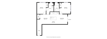 A black and white image of a floor plan for a house.