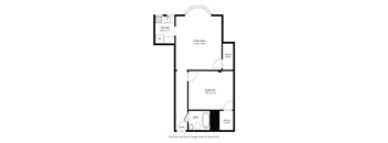 A black and white image of a floor plan for a home.