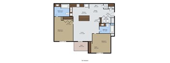 A floor plan of a standard apartment layout.