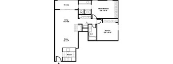 A black and white image of a house floor plan.