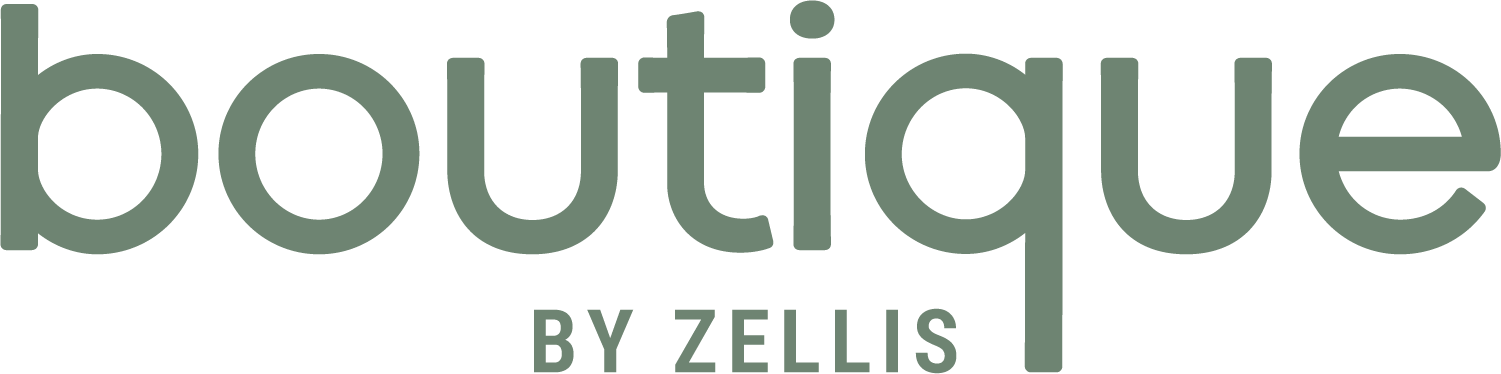 A logo with the word boutique in green.