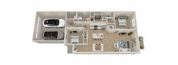 A floor plan of a house with a garage and a basement.