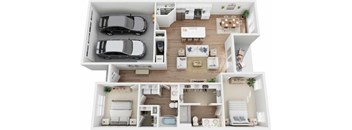 A floor plan of a 1,374 square foot home with a garage.