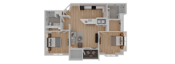Falls Suite Floorplan at The Hub Hermiston Apartments, Hermiston, OR, 97838