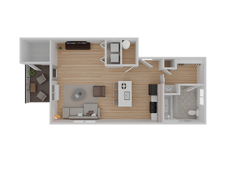 Studio 1 bath at Riverplace Apartment Homes, Oregon