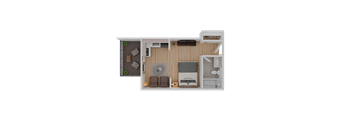 Pebble Floorplan at Timber Ridge Place Apartment Homes, Albany, Oregon