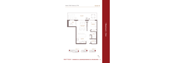 A floor plan for a 1 Bedroom + Den apartment in a building called Interior 762SF.