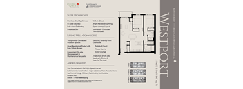 A page from a brochure for a property called Westport, which is a 2 bedroom apartment located at 26th and 94th street.
