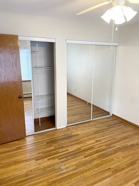 Lots of closet space in bedroom, full-lenth mirrors.