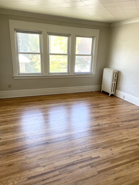 Spacious, sunny west-facing living room.