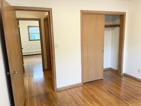 Ample closet space, with five total closets in the unit.