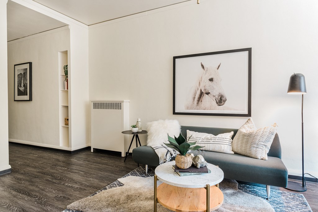 Roomy studio accommodates full-size seating