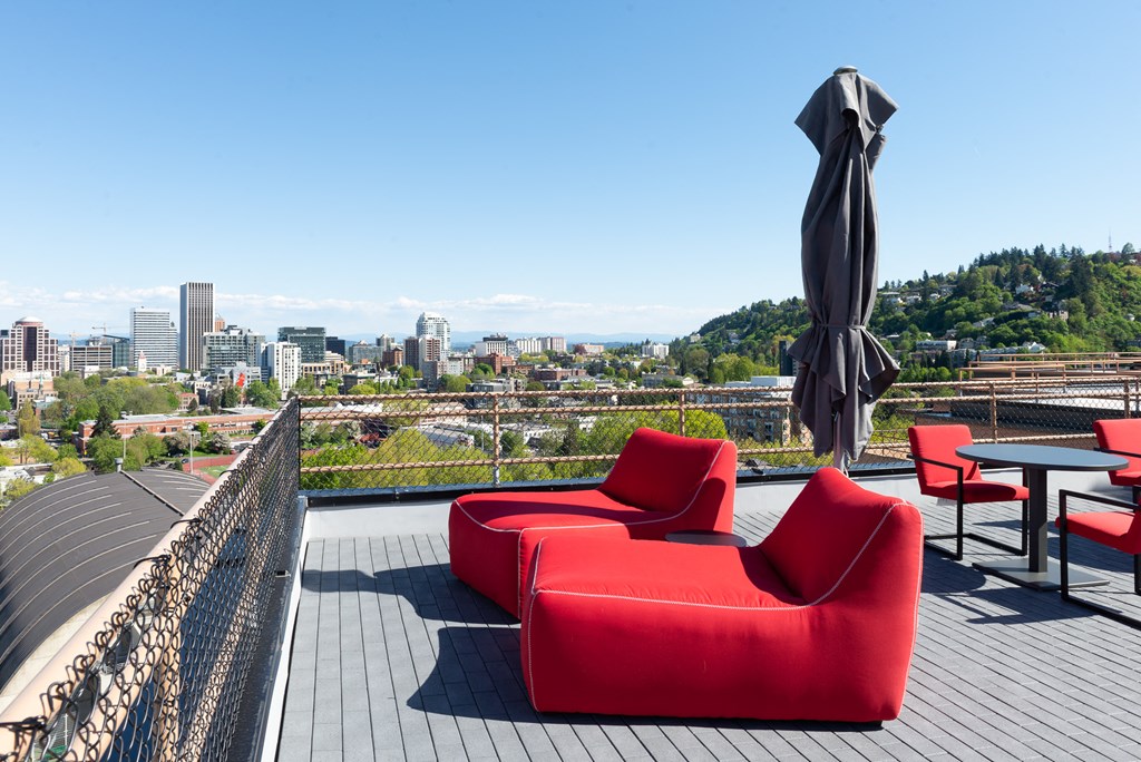Rooftop deck at Portland Towers