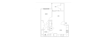 A black and white image of a floor plan for a house.