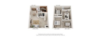 3 bed 1.5 bath A at The Landing Townhomes Apartments, South Carolina