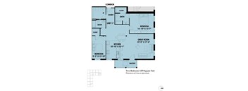 A blueprint of a house layout with a two bedroom 1470 square feet floor plan.