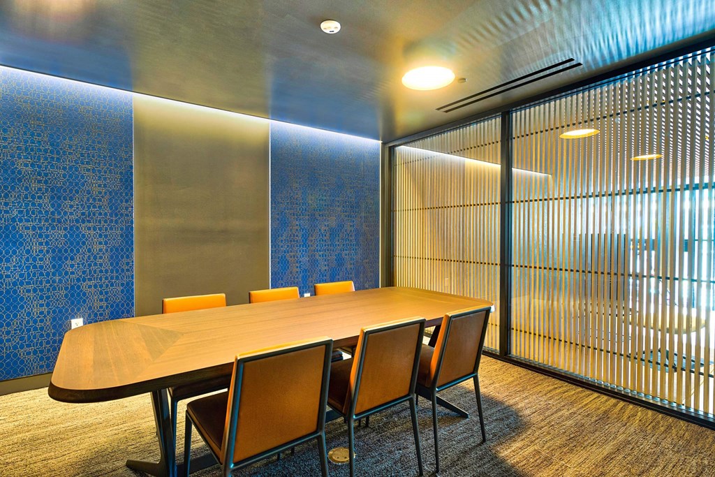 A conference room with a long table and chairs.at Eleven Fifty Clay Street, California  