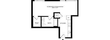 Studio H Floor Plan at 1915 Park , Los Angeles, 90026