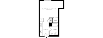 Studio D Floor Plan at 1915 Park , California, 90026