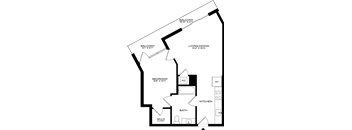 1Bed Floor Plan at 1915 Park , Los Angeles, California