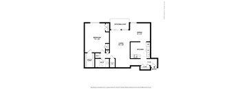 A black and white drawing of a house layout.