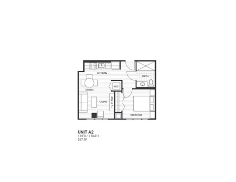 A2 Floorplan at Velaris Living Apartments, Denver, Colorado